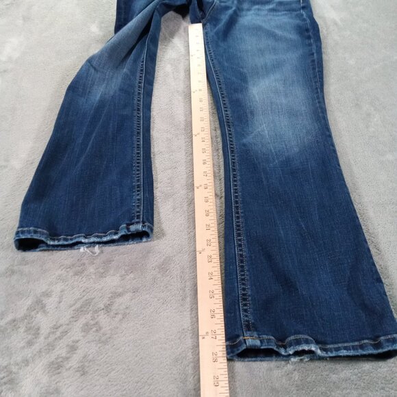 BKE Payton Jean Women's 33x28, Tag30x29.5 Distressed Bootcut Blue Stretch Denim - Picture 8 of 13